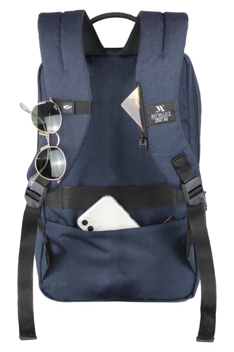 Zoozie Bags Bolsa para Portátil Resistente al Agua con Puerto USB, Azul Oscuro Zoozie Bags Bolsa para Portátil Resistente al Agua con Puerto USB, Azul Oscuro